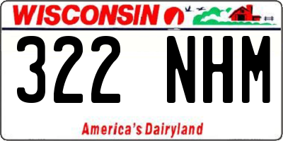WI license plate 322NHM