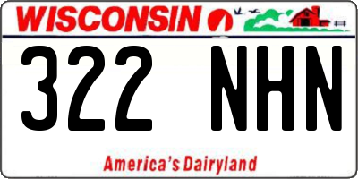 WI license plate 322NHN