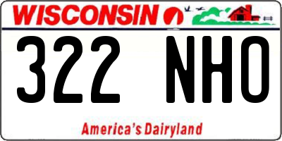 WI license plate 322NHO