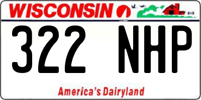 WI license plate 322NHP
