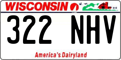 WI license plate 322NHV