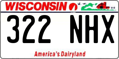 WI license plate 322NHX