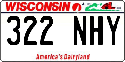 WI license plate 322NHY