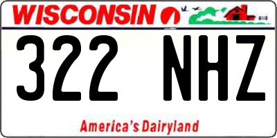 WI license plate 322NHZ