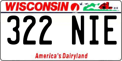 WI license plate 322NIE