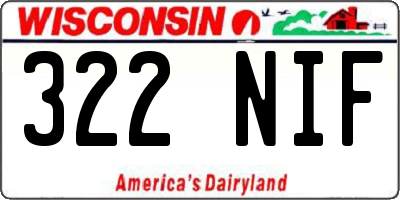 WI license plate 322NIF