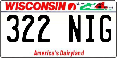 WI license plate 322NIG