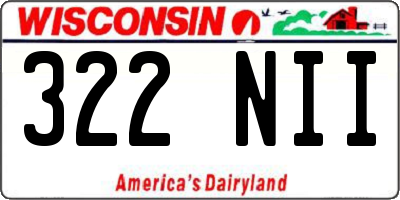 WI license plate 322NII