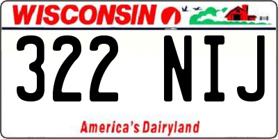 WI license plate 322NIJ