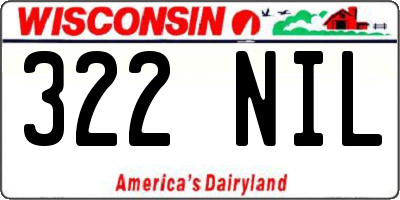 WI license plate 322NIL