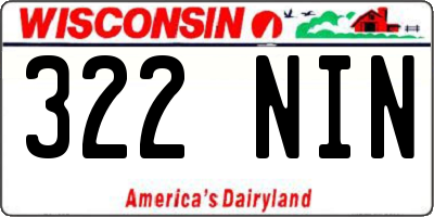 WI license plate 322NIN