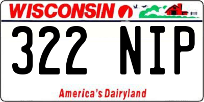 WI license plate 322NIP