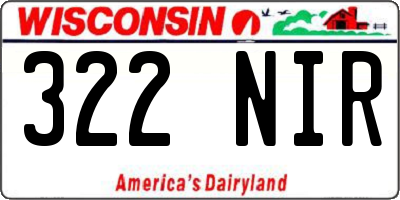 WI license plate 322NIR