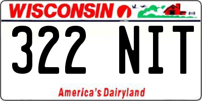WI license plate 322NIT