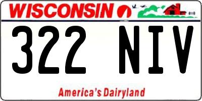 WI license plate 322NIV