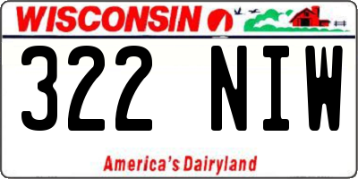 WI license plate 322NIW
