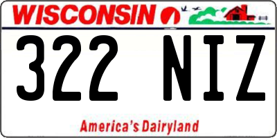 WI license plate 322NIZ
