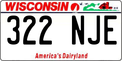 WI license plate 322NJE