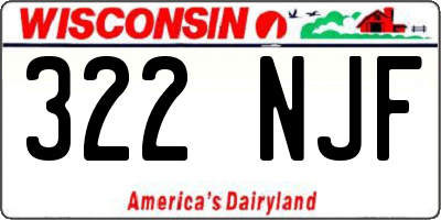 WI license plate 322NJF