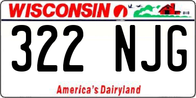 WI license plate 322NJG