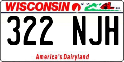 WI license plate 322NJH