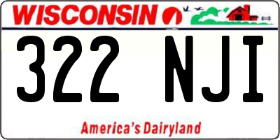 WI license plate 322NJI