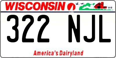 WI license plate 322NJL