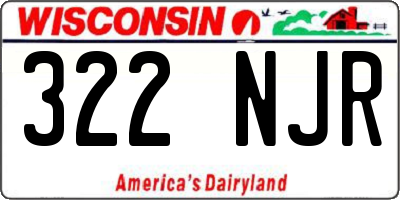 WI license plate 322NJR