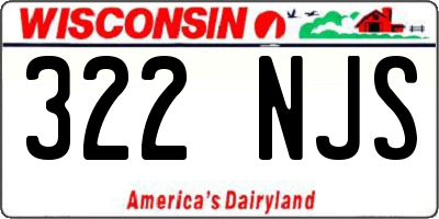 WI license plate 322NJS