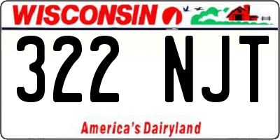 WI license plate 322NJT