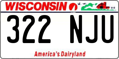 WI license plate 322NJU