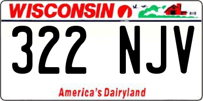 WI license plate 322NJV