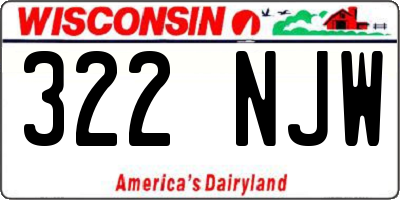 WI license plate 322NJW