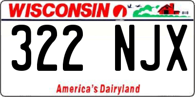 WI license plate 322NJX
