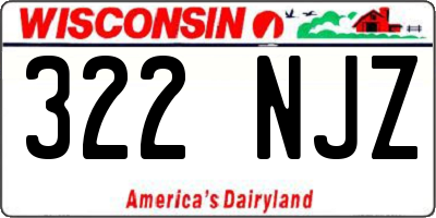 WI license plate 322NJZ