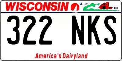 WI license plate 322NKS