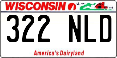 WI license plate 322NLD