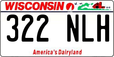 WI license plate 322NLH