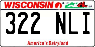 WI license plate 322NLI