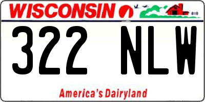 WI license plate 322NLW