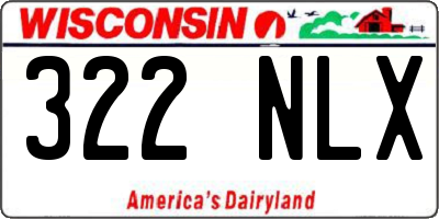 WI license plate 322NLX