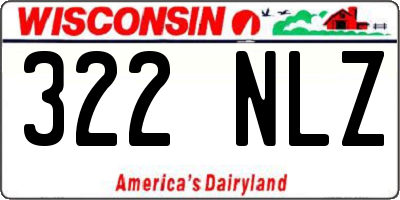 WI license plate 322NLZ