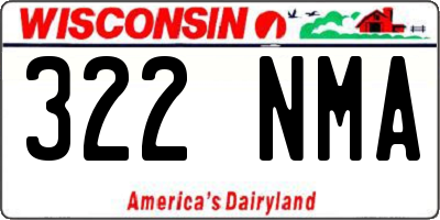 WI license plate 322NMA