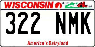 WI license plate 322NMK