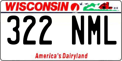 WI license plate 322NML
