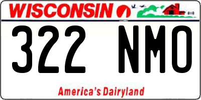 WI license plate 322NMO