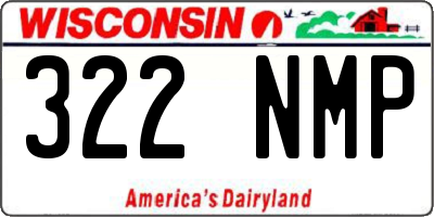 WI license plate 322NMP