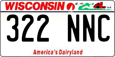 WI license plate 322NNC