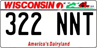WI license plate 322NNT