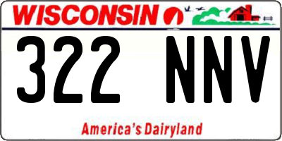 WI license plate 322NNV